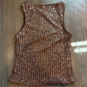 superdown Copper Sequin Tank Top